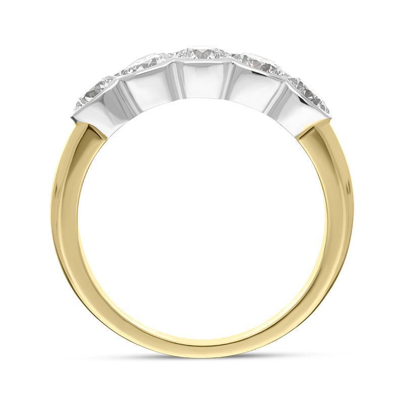 30186393 18ct Yellow Gold 1.04ct Diamond Bezel Set Half Eternity Ring, FEU-2309