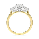 30186396 18ct Yellow Gold 0.89ct Diamond Trilogy Pear Cut Ring, FEU-2312