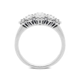 18ct White Gold 0.87ct Diamond Graduated Cluster Ring, 15.02203.014.