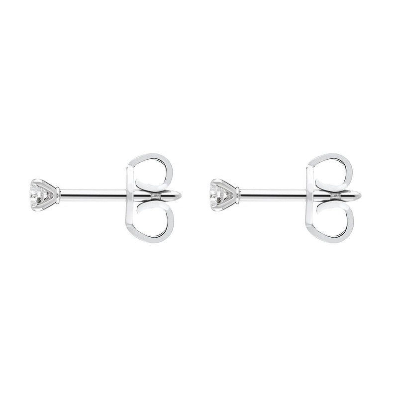 30183035 18ct White Gold 0.14ct Diamond Claw Set Solitaire Stud Earrings, BLC-183.