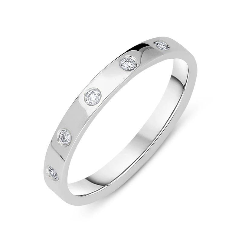 18ct White Gold 0.54ct Diamond Wedding Ring. BNN-084.