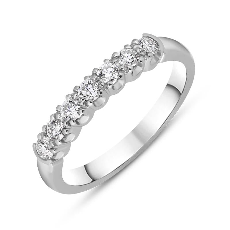 Platinum 0.30ct Diamond Claw Set Wedding Half Eternity Ring, FEU-2388.
