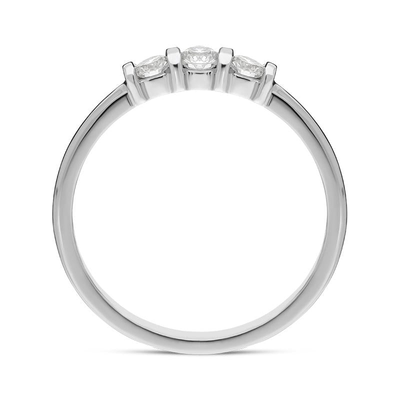 Platinum 0.35ct Diamond Trilogy Bar Set Ring. FEU-1190