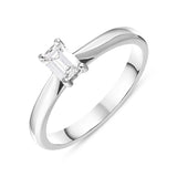 Platinum 0.40ct Diamond Emerald Cut Solitaire Ring, FEU-801.