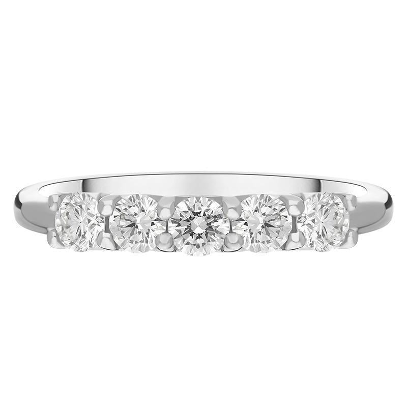 Platinum 0.54ct Diamond Claw Set Half Eternity Ring FEU-2294_2
