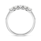 Platinum 0.54ct Diamond Claw Set Half Eternity Ring FEU-2294_3