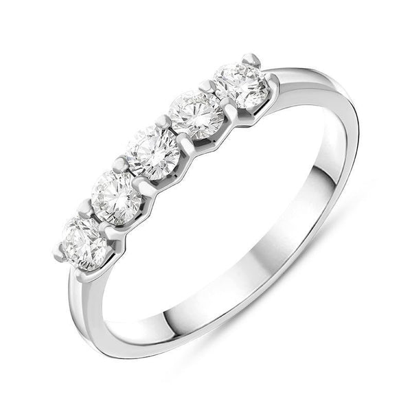 Platinum 0.54ct Diamond Claw Set Half Eternity Ring FEU-2294