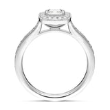 Platinum 0.63ct Diamond Cushion Set Ring FEU-2291