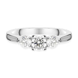 Platinum 0.77ct Diamond Brilliant Cut Trilogy Ring, FEU-1198.