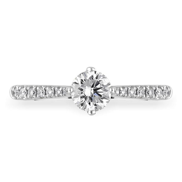 Platinum 0.89ct Diamond Set Shoulder Solitaire Ring, FEU-2392_2