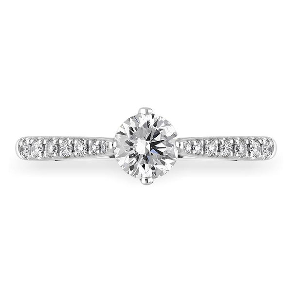 Platinum 0.89ct Diamond Set Shoulder Solitaire Ring, FEU-2392_2