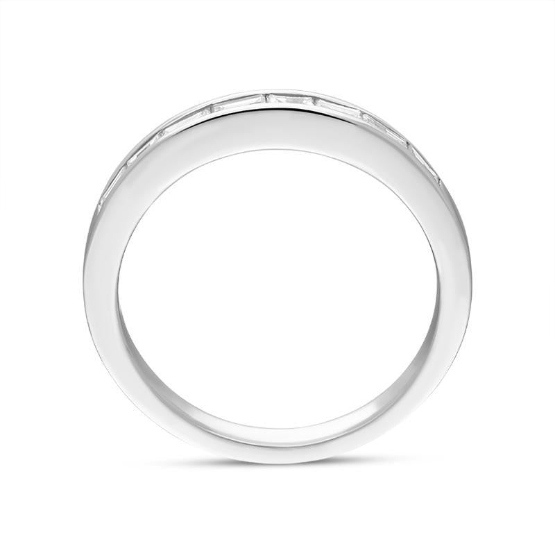 Platinum Baguette Cut 0.41ct Diamond Court Ring DW059