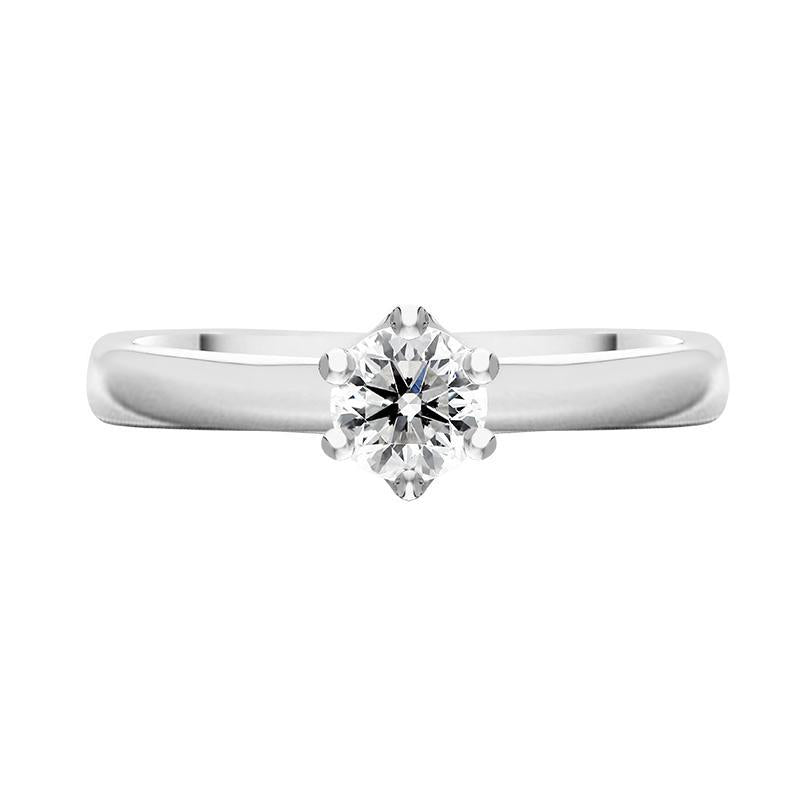 Platinum Brilliant Cut 0.42ct Diamond Trellis Set Solitaire Ring BLC-165