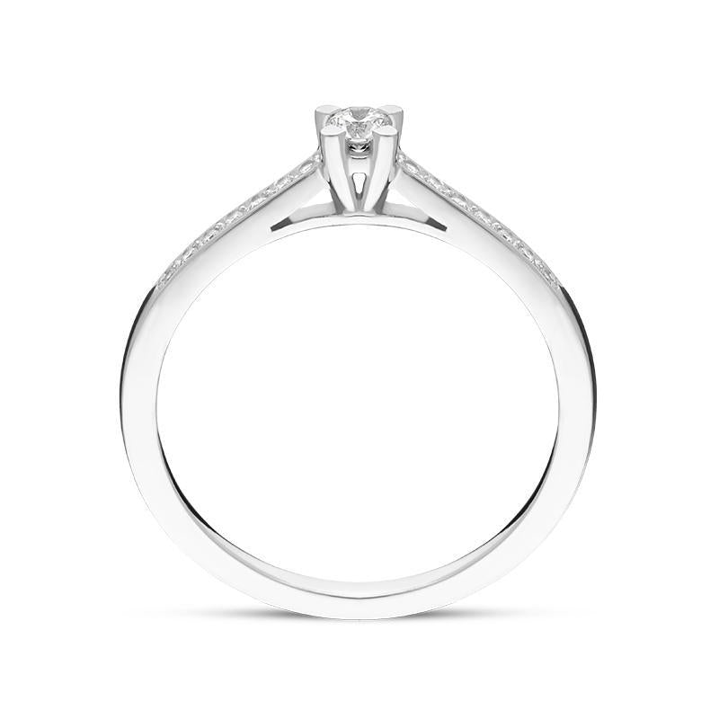 Platinum Brilliant Cut Diamond Shoulder Solitaire Ring BLC-155