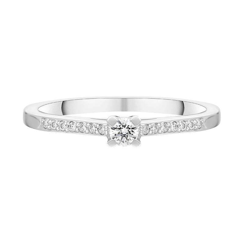 Platinum Brilliant Cut Diamond Shoulder Solitaire Ring BLC-155