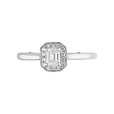 Platinum Diamond Emerald Cut Pave Cluster Ring, FEU-1346_2