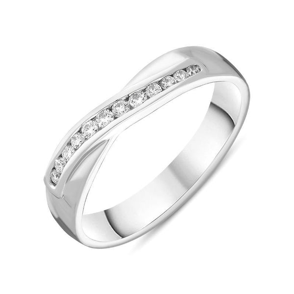 Platinum Diamond Channel Set Crossover Half Eternity Ring DW051T