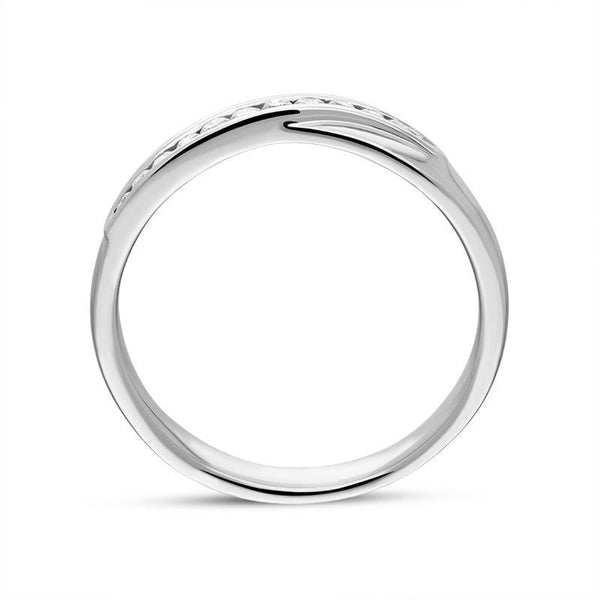 Platinum Diamond Channel Set Crossover Half Eternity Ring DW051T