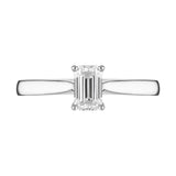 Platinum Diamond Emerald Cut Solitaire Ring, FEU-2467_2