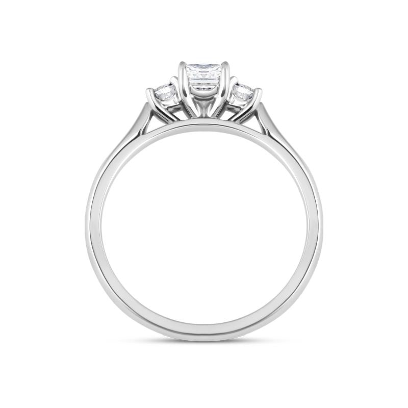 Platinum Diamond Emerald Cut Three Stone Ring, FEU-2389_3