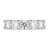 Platinum Diamond Five Stone Half Eternity Ring, FEU-2420_2