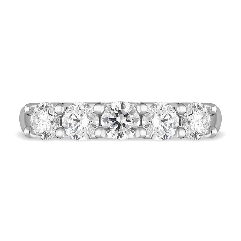 Platinum Diamond Five Stone Half Eternity Ring, FEU-2421._3