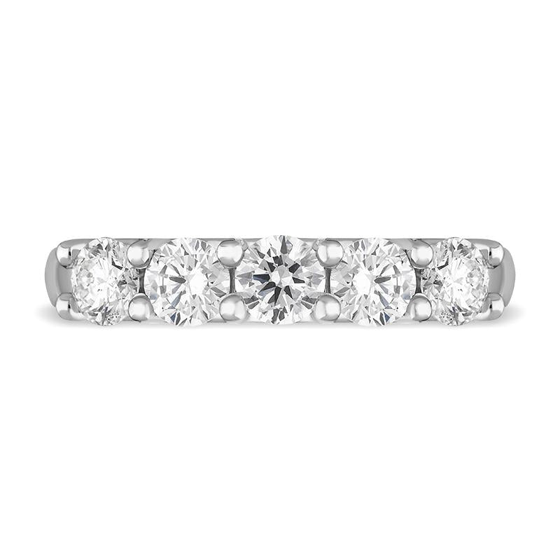 Platinum Diamond Five Stone Half Eternity Ring, FEU-2421._3