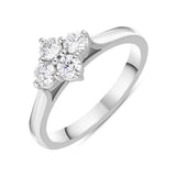 Platinum Diamond Four Stone Cluster Ring, FEU-2519