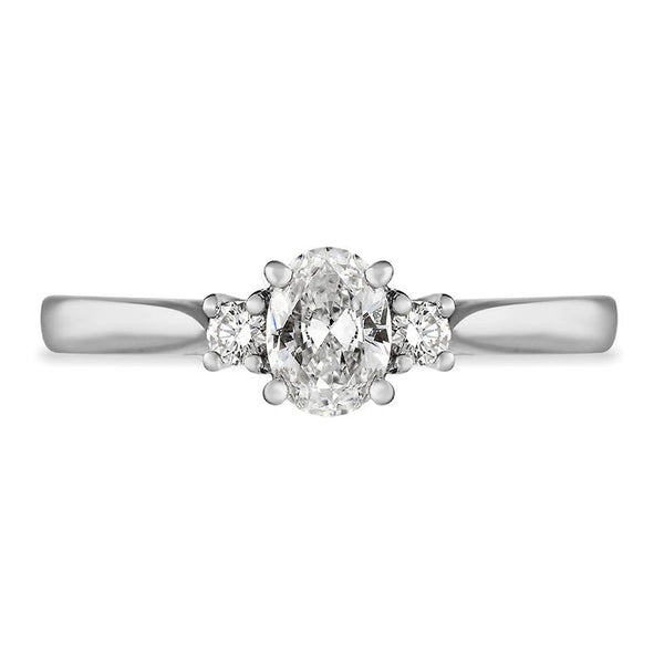 Platinum Diamond Oval and Round Brilliant Cut Three Stone Ring, FEU-2475_2