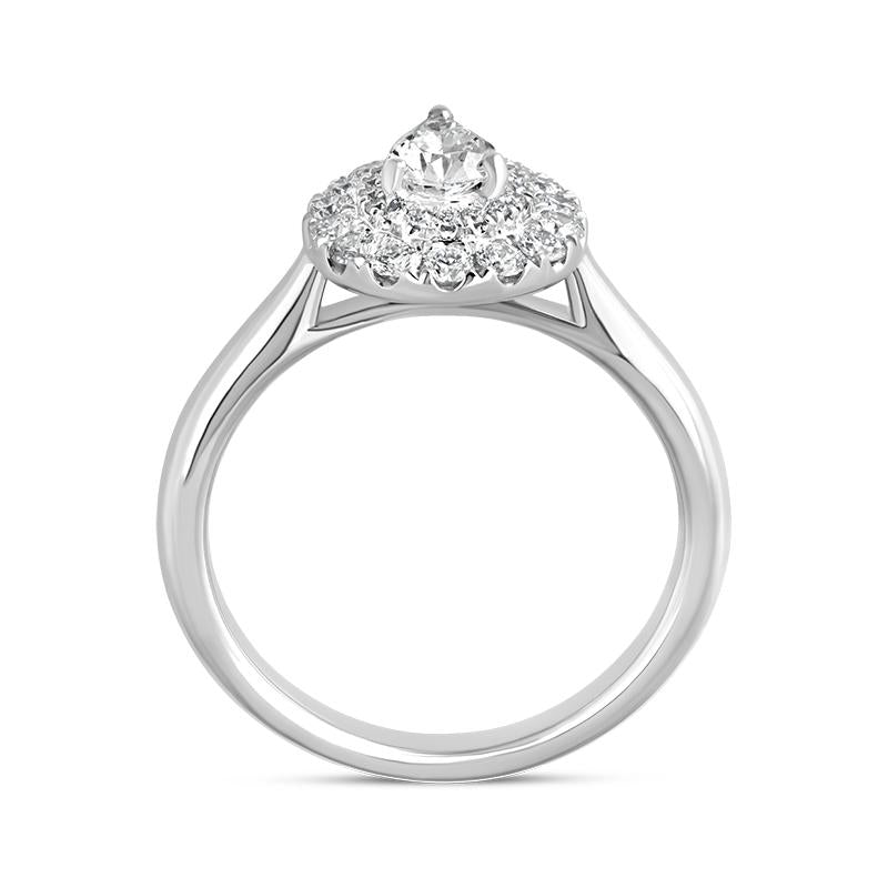 Platinum Diamond Pear Cut Cluster Shoulder Set Ring, FEU-2372_3