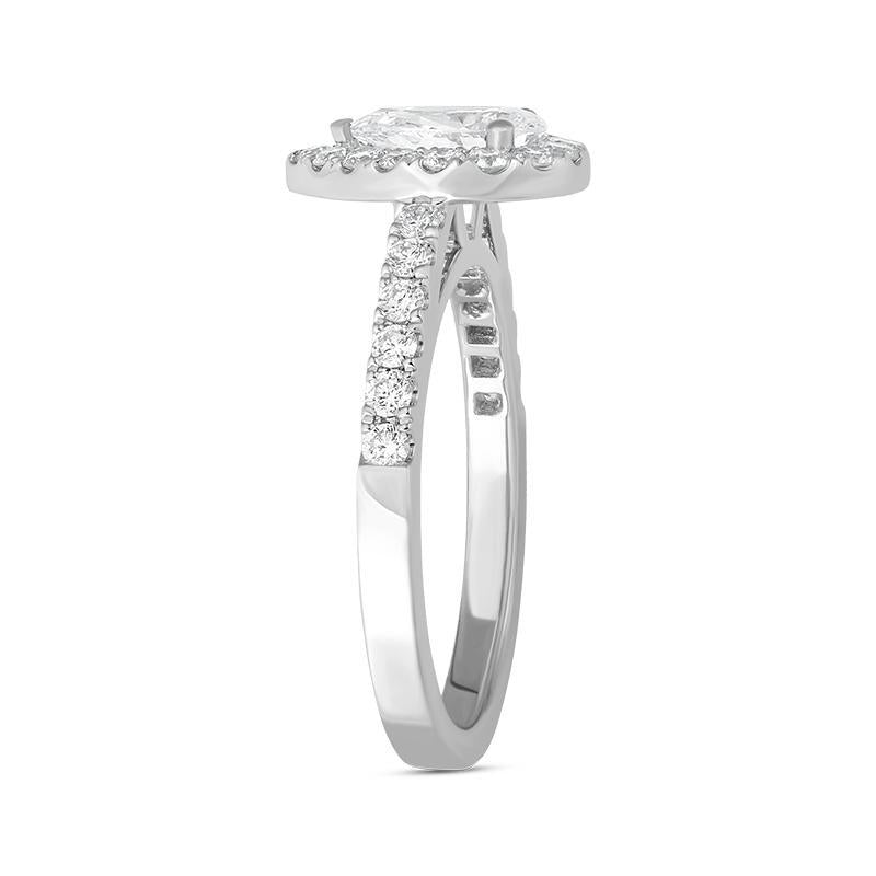 Platinum Diamond Pear Cut Cluster Shoulder Set Ring, FEU-2385_4