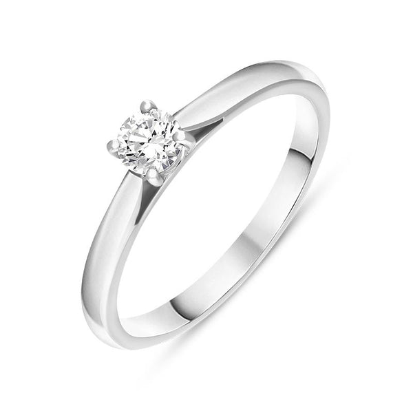 Platinum Diamond Round Brilliant Cut Solitaire Ring, FEU-1617