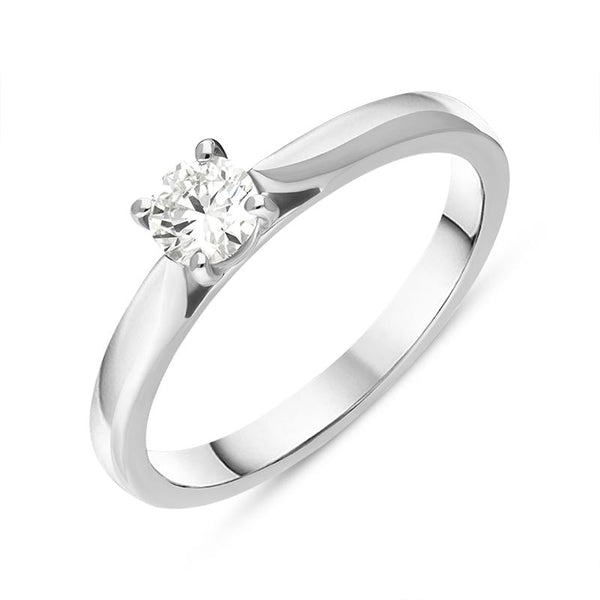 Platinum Diamond Round Brilliant Cut Solitaire Ring, FEU-2047