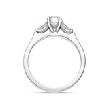 Platinum Diamond Round Brilliant Tapered Baguette Three Stone Ring, FEU-2474_3