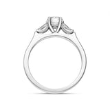 Platinum Diamond Round Brilliant Tapered Baguette Three Stone Ring, FEU-2474_3