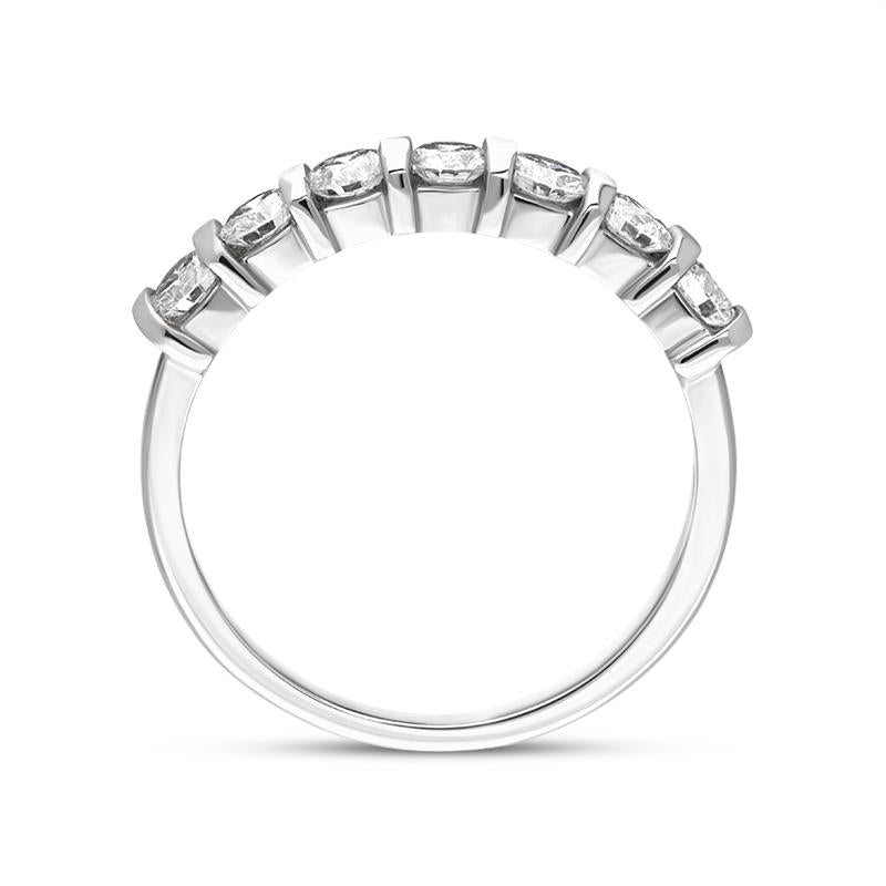 Platinum Diamond Seven Stone Bar Set Half Eternity Ring, FEU-2400_3