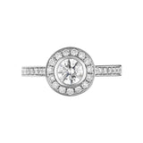 Platinum Diamond Shoulder Set Round Halo Ring, FEU-2496_2