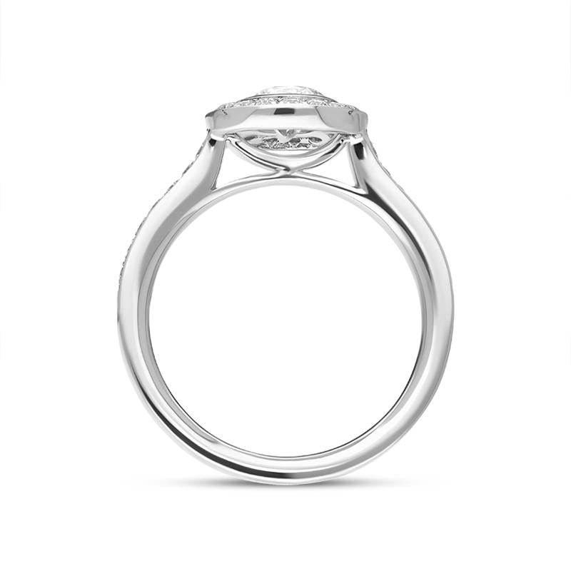 Platinum Diamond Shoulder Set Round Halo Ring, FEU-2496_3