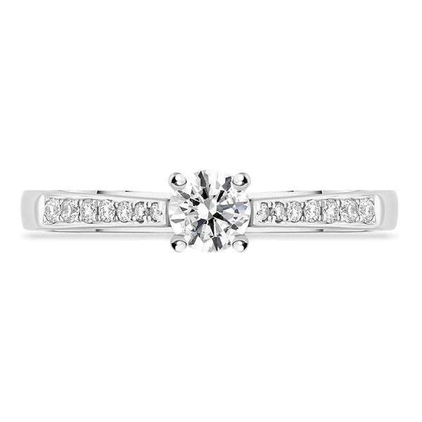 Platinum Diamond Shoulder Solitaire Ring, FEU-1301_2