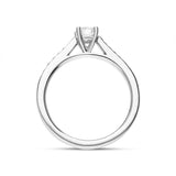 Platinum Diamond Shoulder Solitaire Ring, FEU-1301