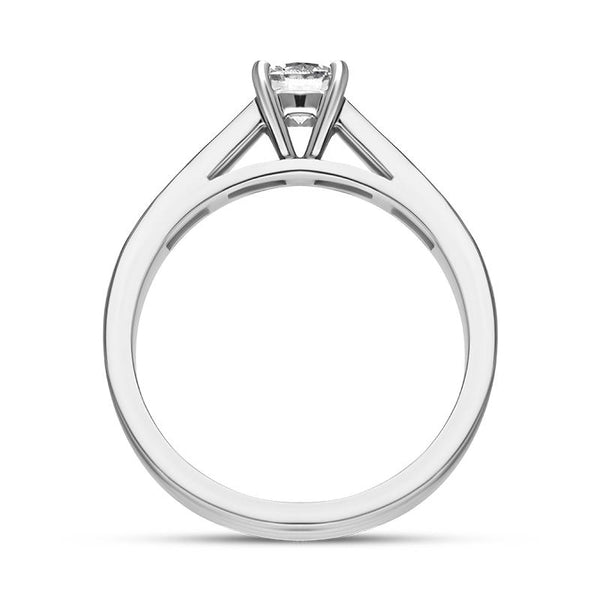 Platinum Diamond Shoulder Solitaire Ring, FEU-634_2