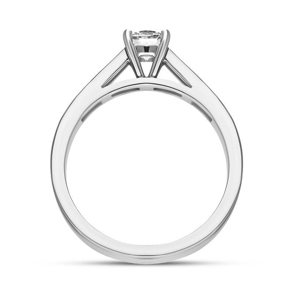 Platinum Diamond Shoulder Solitaire Ring, FEU-634_2