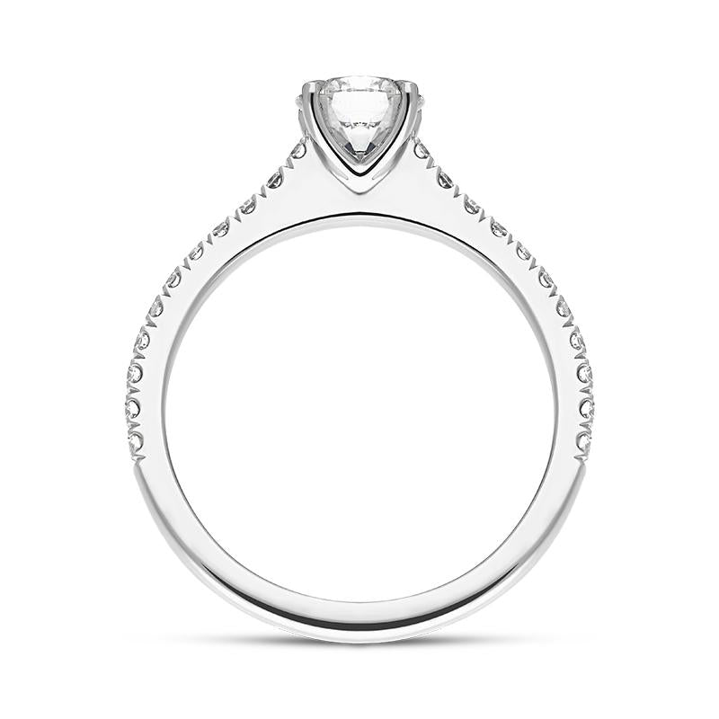 Platinum Diamond Solitaire Shoulder Set Ring, FEU-2472_3