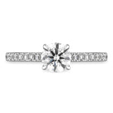 Platinum Diamond Solitaire Shoulder Set Ring, FEU-2472_2