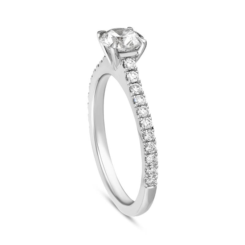 Platinum Diamond Solitaire Shoulder Set Ring, FEU-2472_4