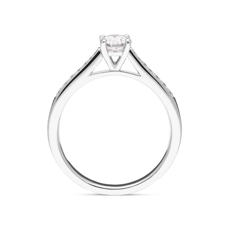 Platinum Diamond Solitaire Shoulder Set Ring