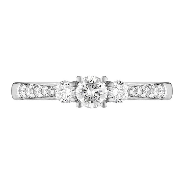 Platinum Diamond Three Stone Oval Cut Ring, FEU-2509_3