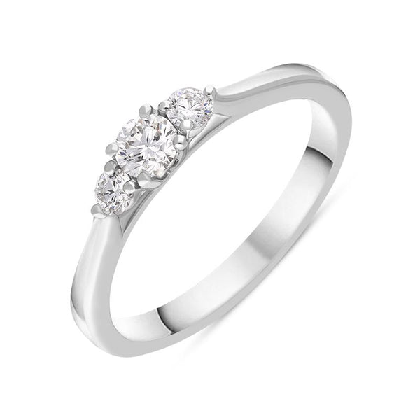 Platinum Diamond Three Stone Ring, FEU-1200