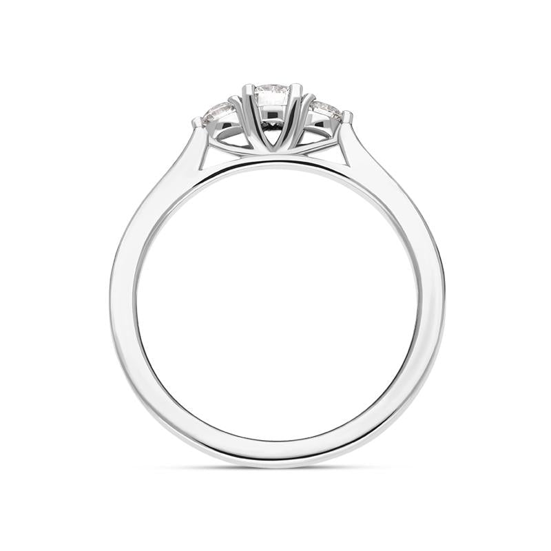 Platinum Diamond Three Stone Ring, FEU-1200_3