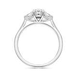 Platinum Diamond Three Stone Trilogy Oval and Pear Cut Ring, FEU-1916_2